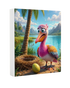 Tropical 3D Cartoon Stork Family Canvas Print Set (5-Piece Collection) (8" x 10")