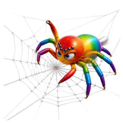 Regal Jumping Spider (Phidippus regius) PNG Digital Cartoon Download