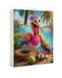 Tropical 3D Cartoon Stork Family Canvas Print Set (5-Piece Collection) (8" x 10")