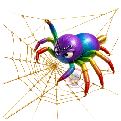 Regal Jumping Spider (Phidippus regius) PNG Digital Cartoon Download
