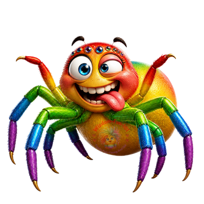Regal Jumping Spider (Phidippus regius) PNG Digital Cartoon Download