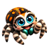 Regal Jumping Spider (Phidippus regius) PNG Digital Cartoon Download