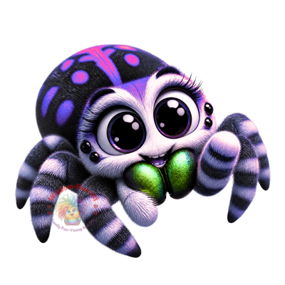 Regal Jumping Spider (Phidippus regius) PNG Digital Cartoon Download