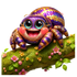 The Purple-Gold Jumper: Premium 3D-Style Transparent PNG Spider Graphic