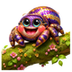 The Purple-Gold Jumper: Premium 3D-Style Transparent PNG Spider Graphic