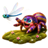 The Purple-Gold Jumper: Premium 3D-Style Transparent PNG Spider Graphic