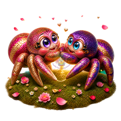 The Purple-Gold Jumper: Premium 3D-Style Transparent PNG Spider Graphic