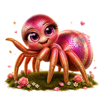 The Purple-Gold Jumper: Premium 3D-Style Transparent PNG Spider Graphic