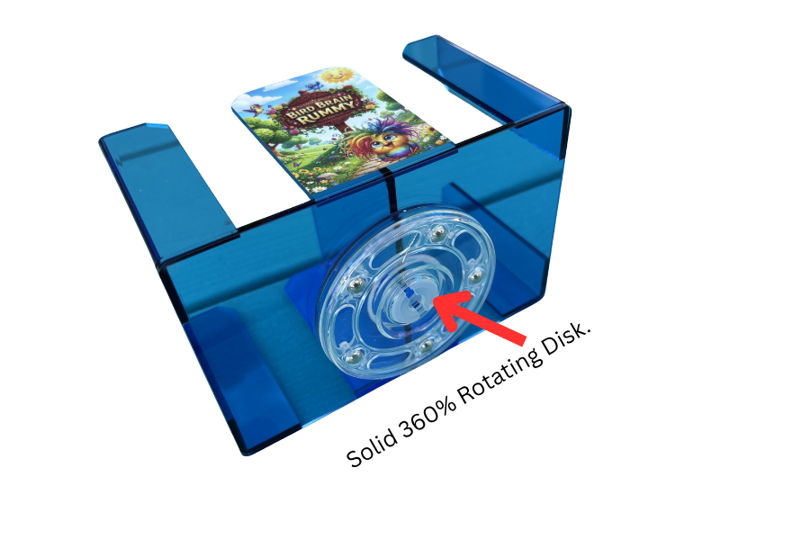 Revolving 8-Deck Playing Card Tray - 360° Rotating Acrylic Holder With Logo