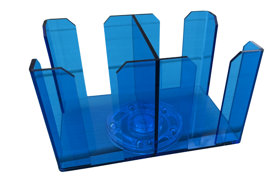 Revolving 8-Deck Playing Card Tray - 360° Rotating Acrylic Holder No Logo