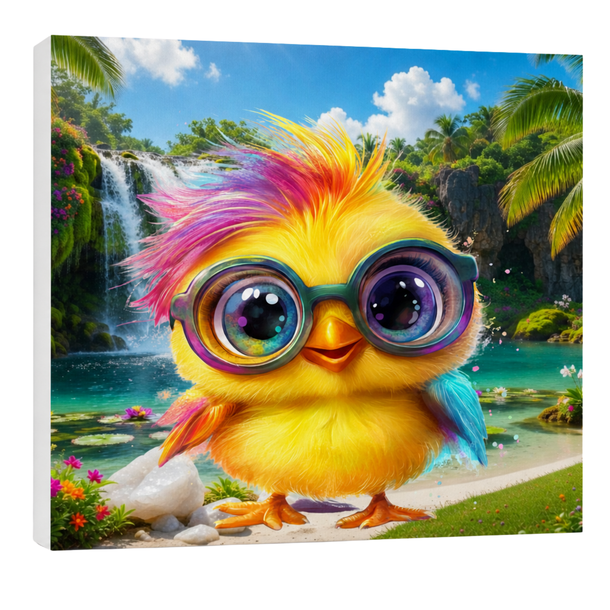 "Dazzle" Exotic Bird Character 3D-Style Framed Canvas