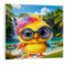 "Dazzle" Exotic Bird Character 3D-Style Framed Canvas