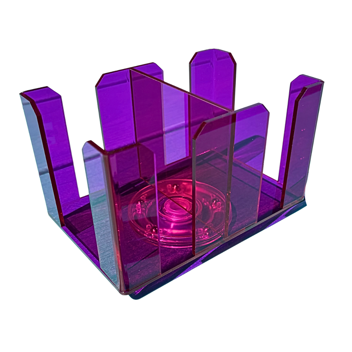 Revolving 8-Deck Playing Card Tray - 360° Rotating Acrylic Holder No Logo