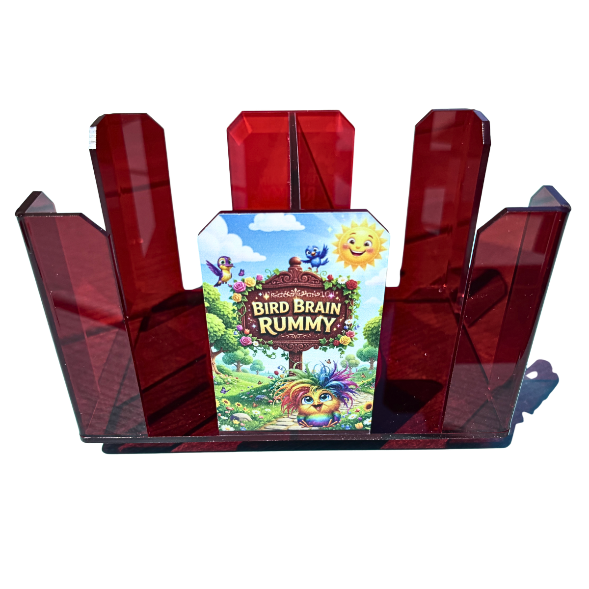Revolving 8-Deck Playing Card Tray - 360° Rotating Acrylic Holder With Logo