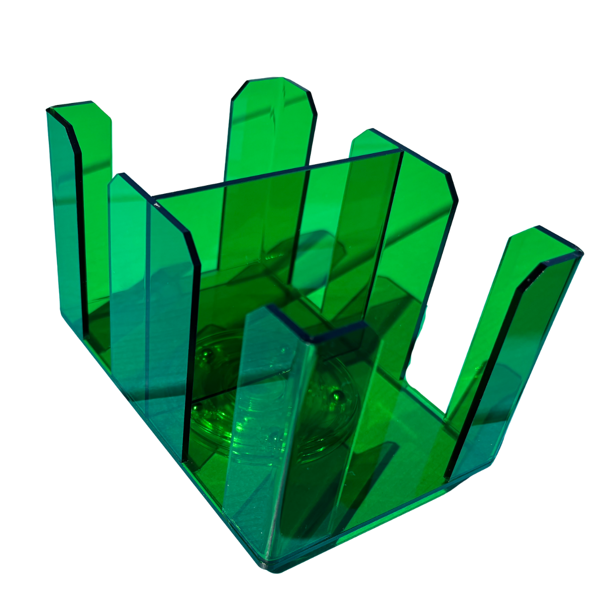 Revolving 8-Deck Playing Card Tray - 360° Rotating Acrylic Holder No Logo