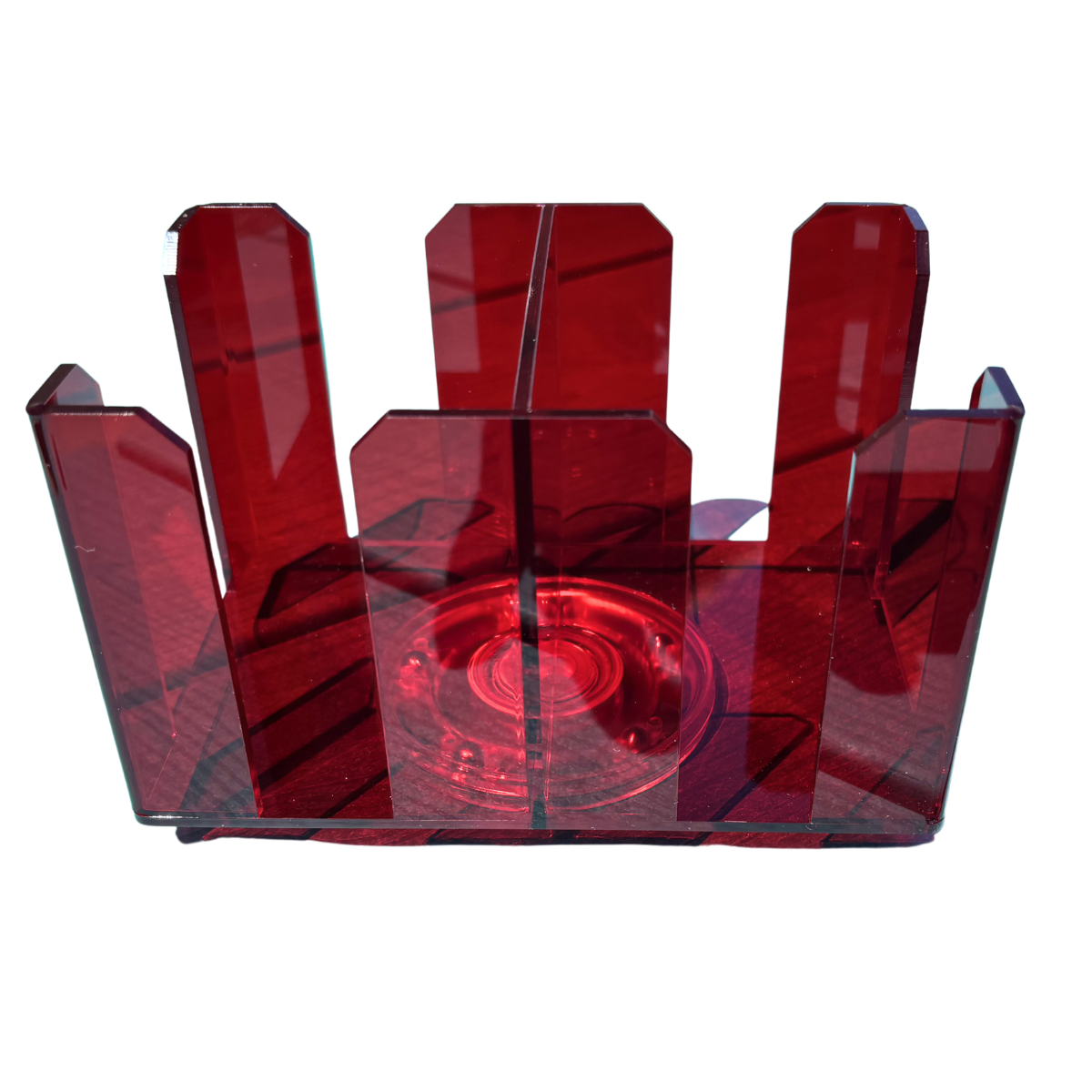 Revolving 8-Deck Playing Card Tray - 360° Rotating Acrylic Holder No Logo