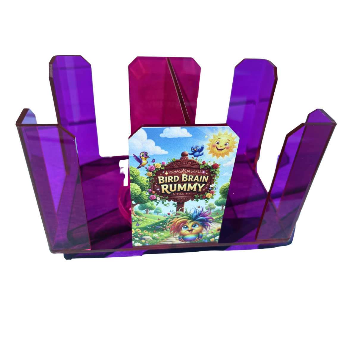 Revolving 8-Deck Playing Card Tray - 360° Rotating Acrylic Holder With Logo