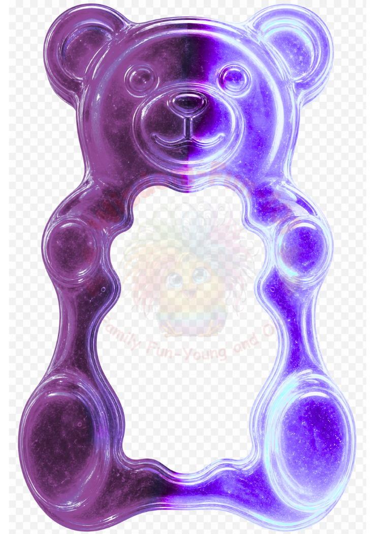 Neon Gummy Bear PNG Frames – 17 Electric Trading Card Borders (2.5x3.5