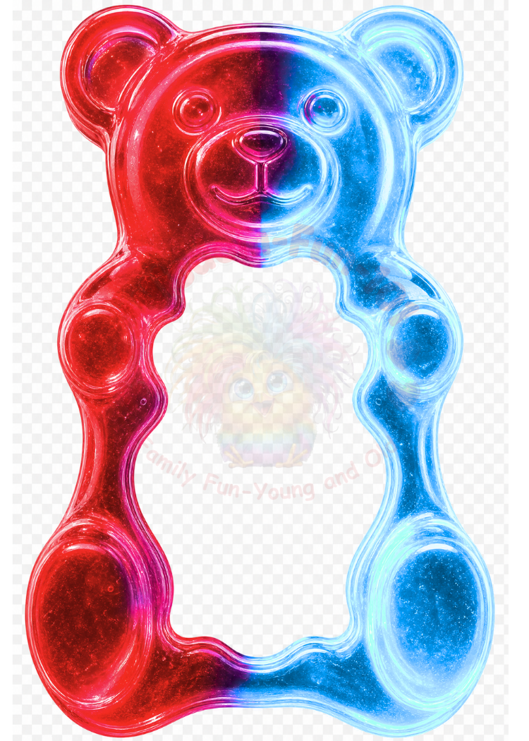 Neon Gummy Bear PNG Frames – 17 Electric Trading Card Borders (2.5x3.5