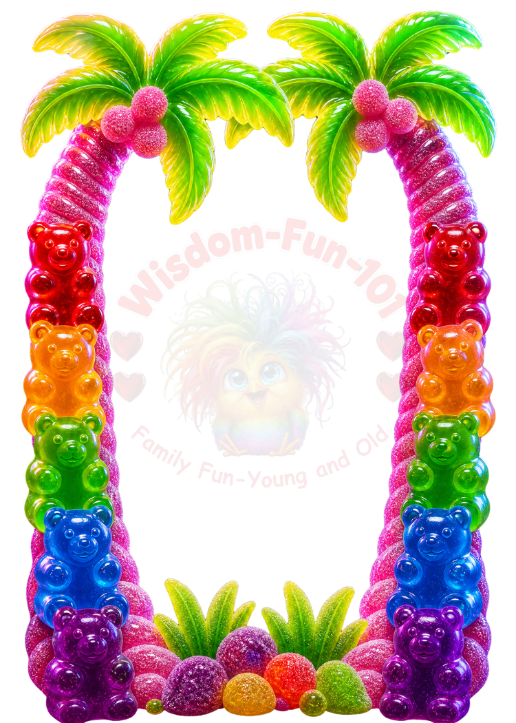 Neon Gummy Bear PNG Frames – 17 Electric Trading Card Borders (2.5x3.5