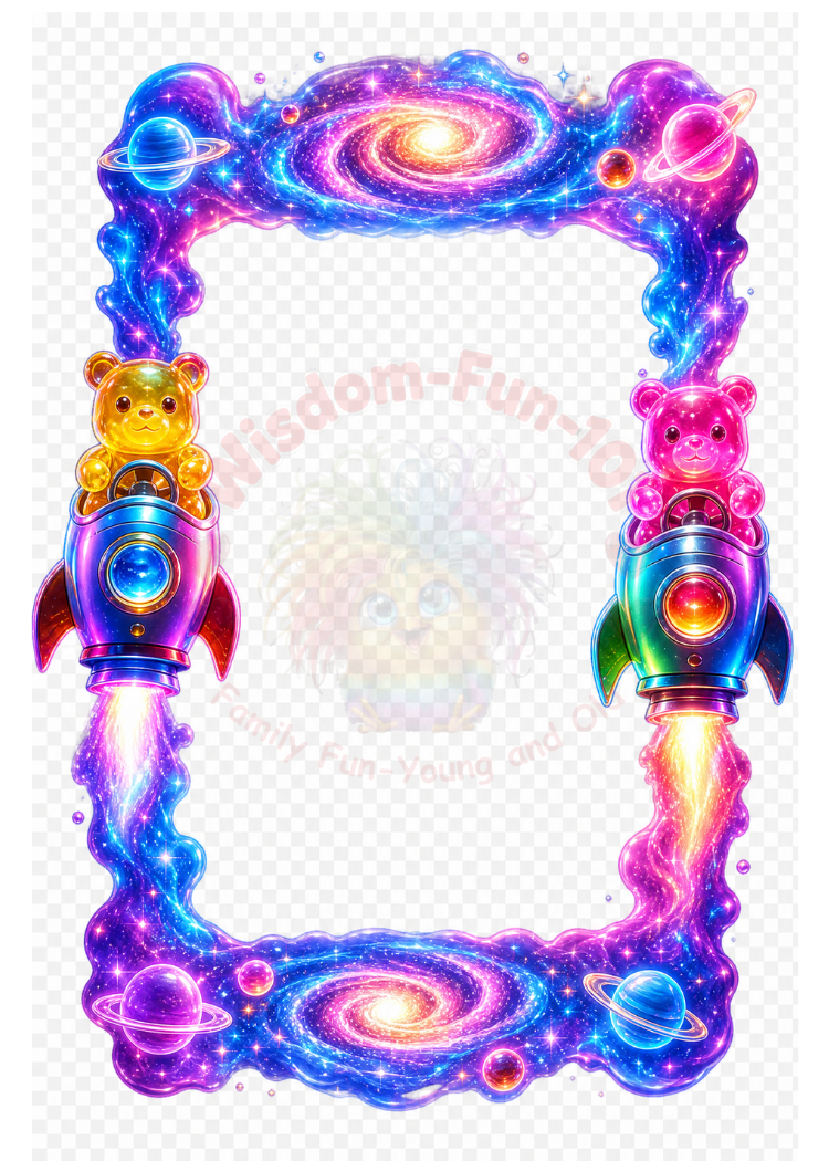 Neon Gummy Bear PNG Frames – 17 Electric Trading Card Borders (2.5x3.5