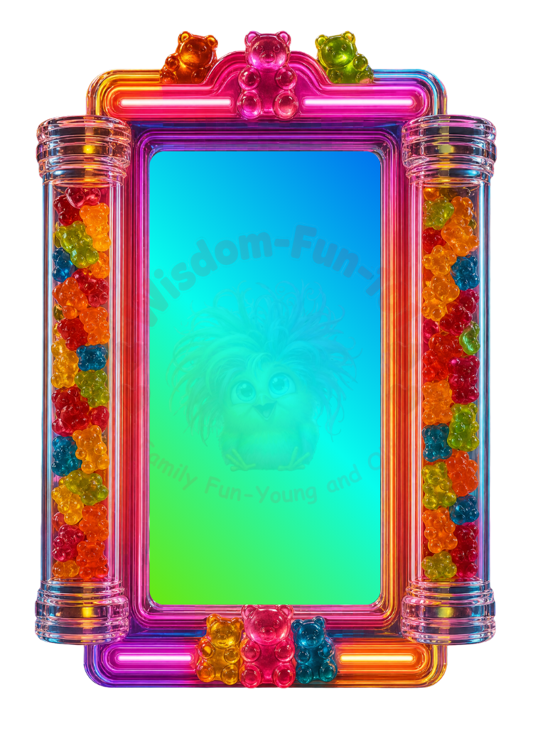 Neon Gummy Bear PNG Frames – 17 Electric Trading Card Borders (2.5x3.5