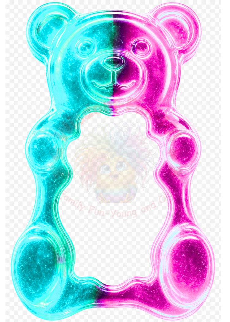 Neon Gummy Bear PNG Frames – 17 Electric Trading Card Borders (2.5x3.5