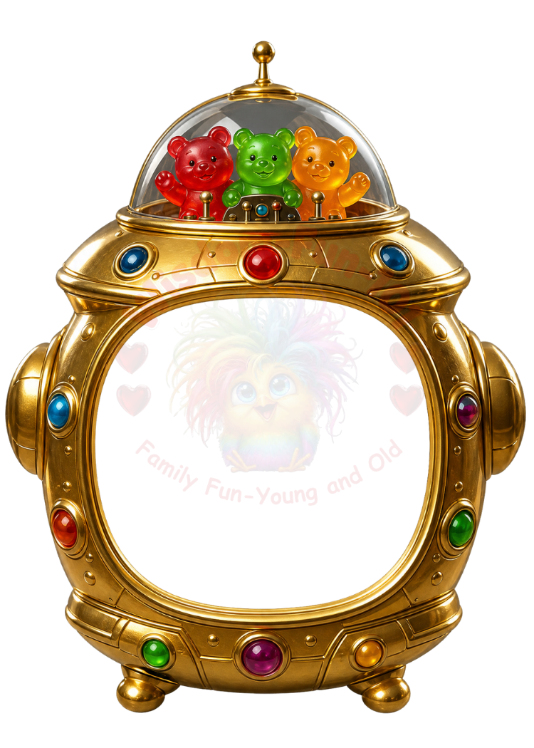 Neon Gummy Bear PNG Frames – 17 Electric Trading Card Borders (2.5x3.5