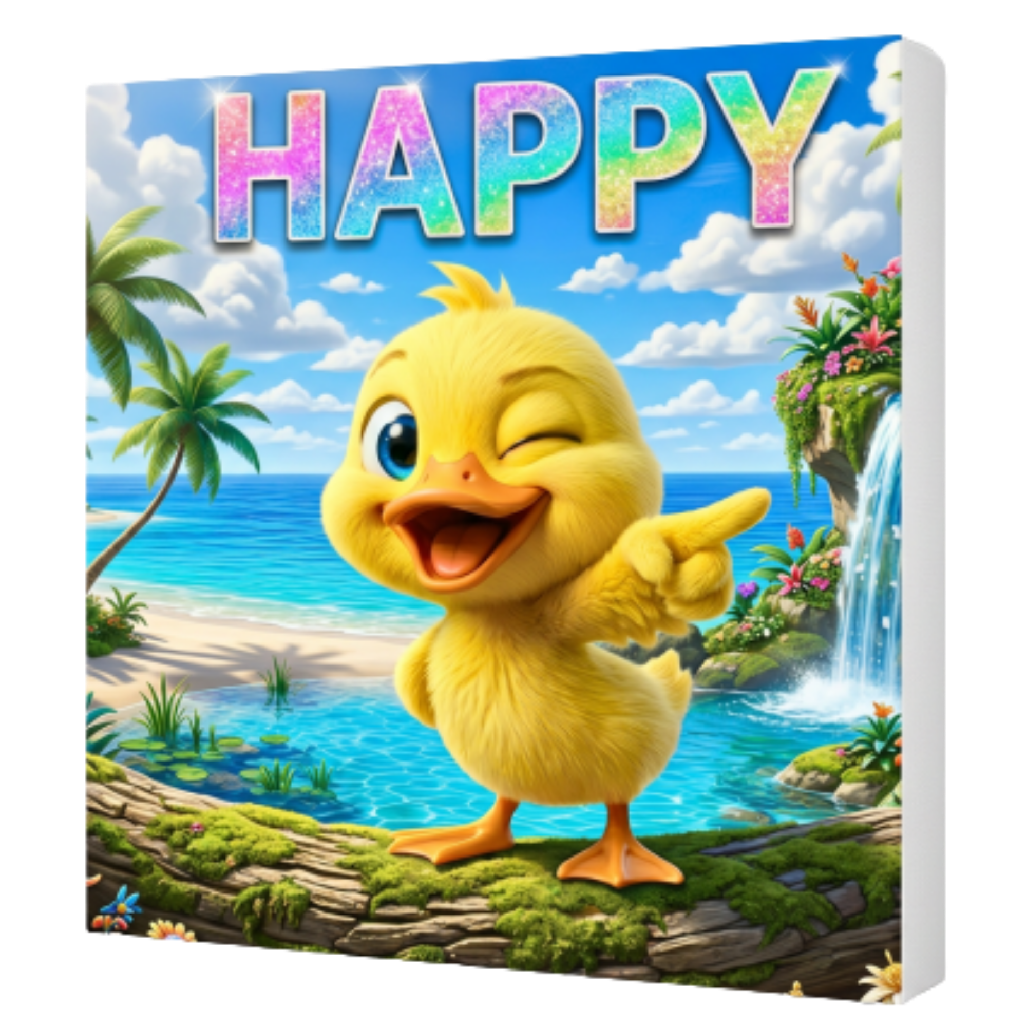 Happy: The Grand-Theft-Happiness – Limited Edition 8x8 Framed Canvas Print