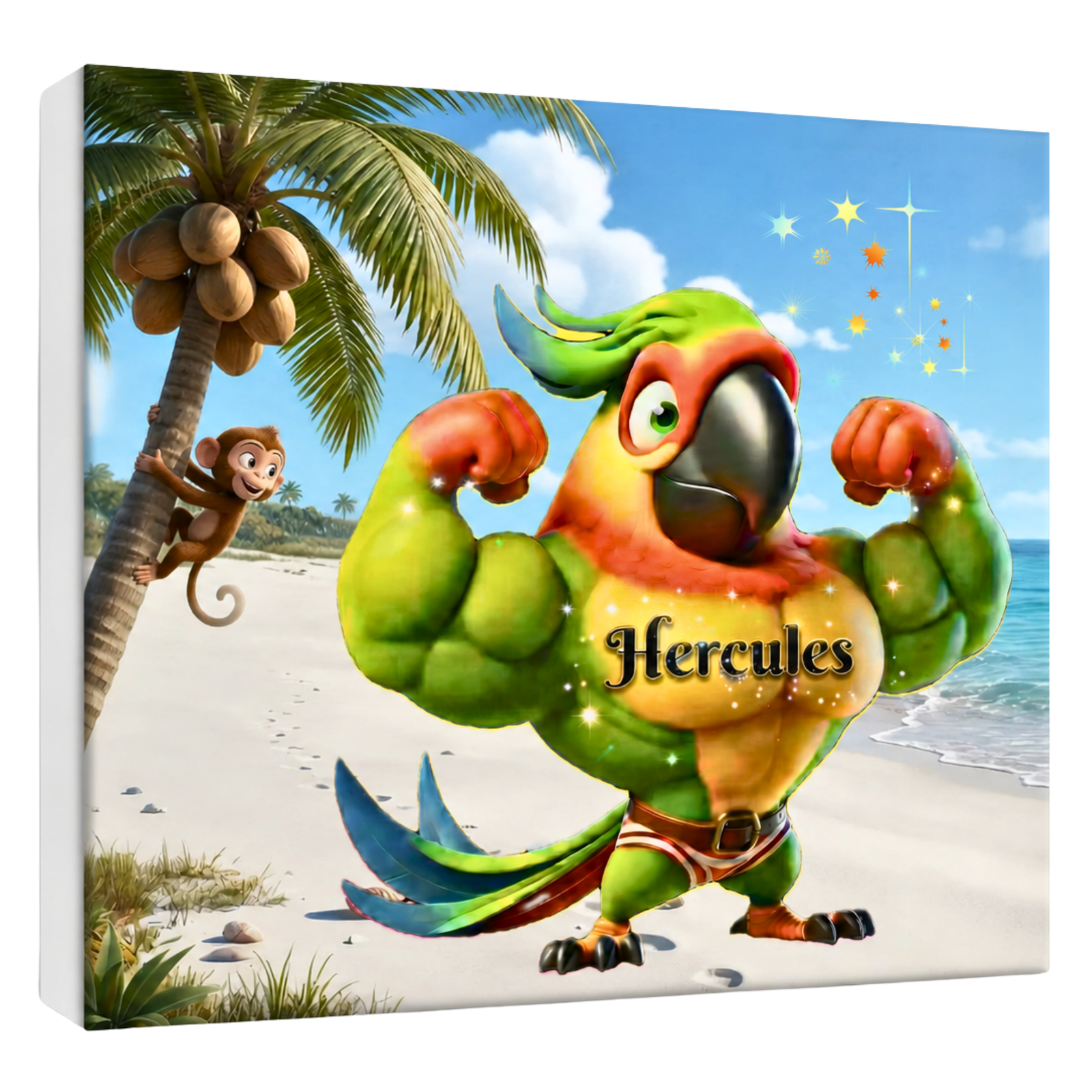 Bird Brain Rummy: Hercules Limited-Edition 8x8 Framed Canvas Print