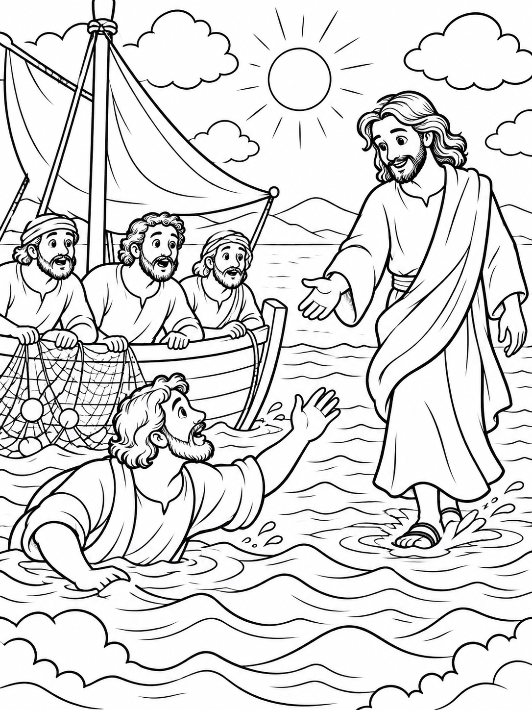 Bible Story Activity Pack: 3-Page Faith & Color Set-04 (Only $2)