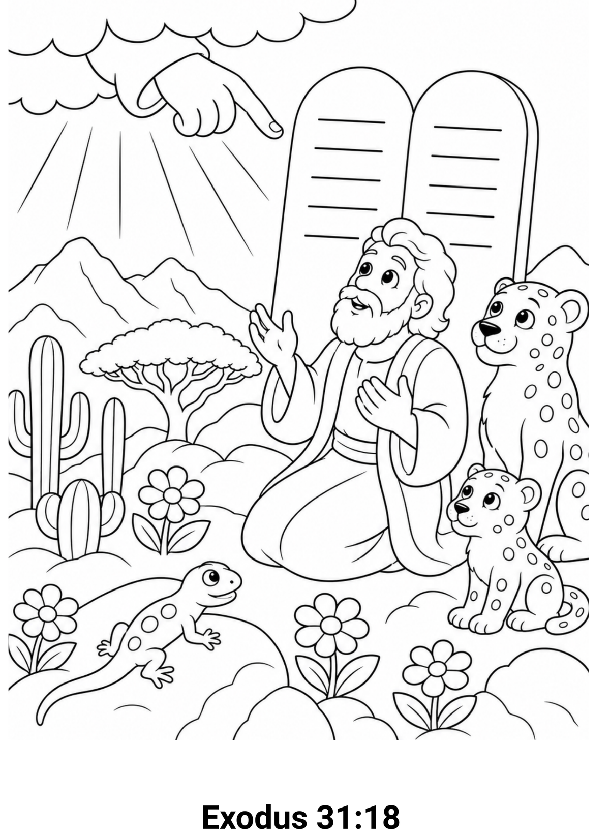 Bible Story Activity Pack: 3-Page Faith & Color Set-03 (Only $2)