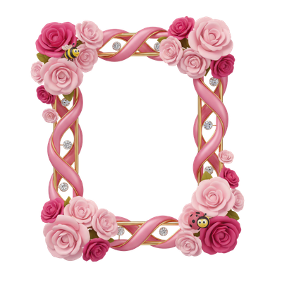 Rose colored PNG Frame Set (7 Digital Downloads) (code-10)