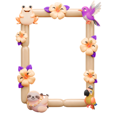 Hibiscus PNG Graphic Frame Set (7 Digital Downloads (code-09))