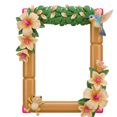 Hibiscus PNG Graphic Frame Set (7 Digital Downloads (code-09))