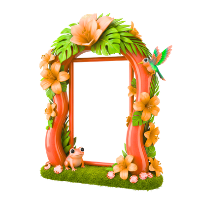 Flowers and Birds PNG Frame Set (4 Digital Downloads)  (code-07)