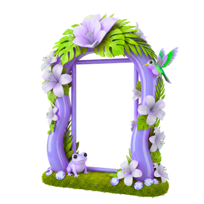 Flowers and Birds PNG Frame Set (4 Digital Downloads)  (code-07)