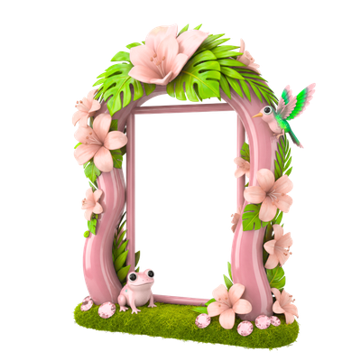 Flowers and Birds PNG Frame Set (4 Digital Downloads)  (code-07)