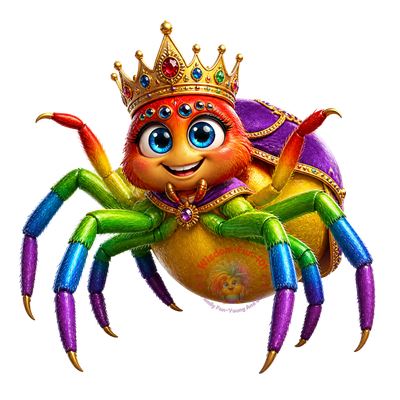 Regal Jumping Spider (Phidippus regius) PNG Digital Cartoon Download