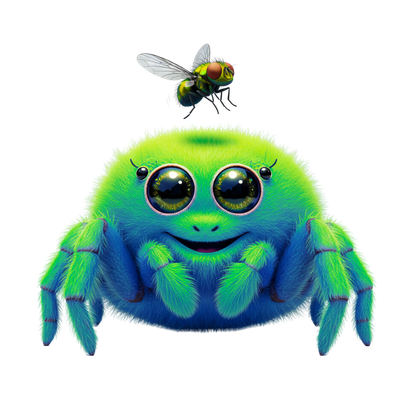 Meet the Friendliest Spiders You'll Ever See!  (7 Digital PNG Graphics)   (code-13)