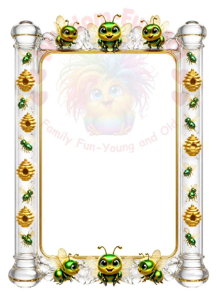 3D Vibrant Insect Card Templates – 17 (2.5x3.5") Framed PNGs with Transparent Centers