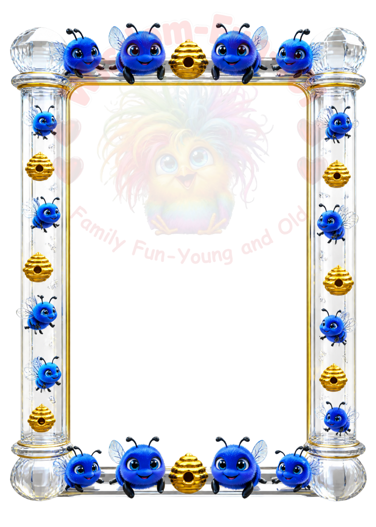 3D Vibrant Insect Card Templates – 17 (2.5x3.5") Framed PNGs with Transparent Centers